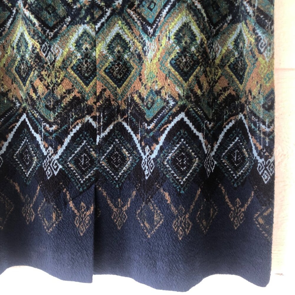 J Jill Size Medium Fully Lined Geometric Print Stretch Skirt - Picture 6 of 13